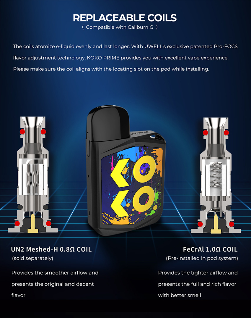 Caliburn KOKO Prime Pod System by Uwell