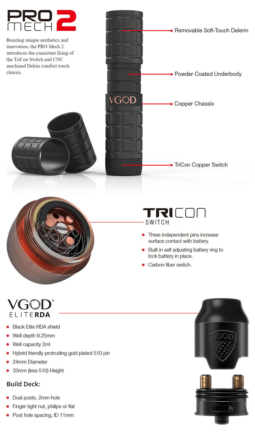 Ecigzaa.com บุหรี่ไฟฟ้า :: VGOD Pro Mech 2 RDA Kit