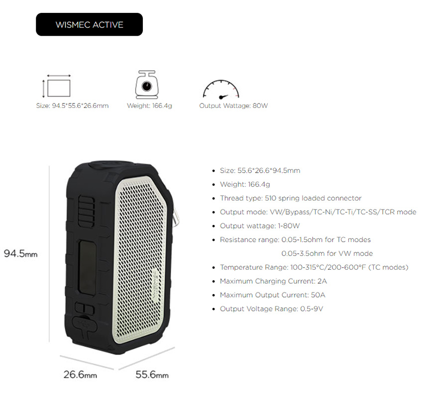 Wismec ACTIVE Battery